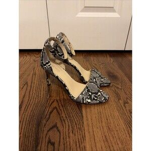 Nine West Snake Print Open Toe High Heel Shoes Size 8.5